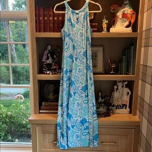 Jude Connally Blue and White Maxi Dress
